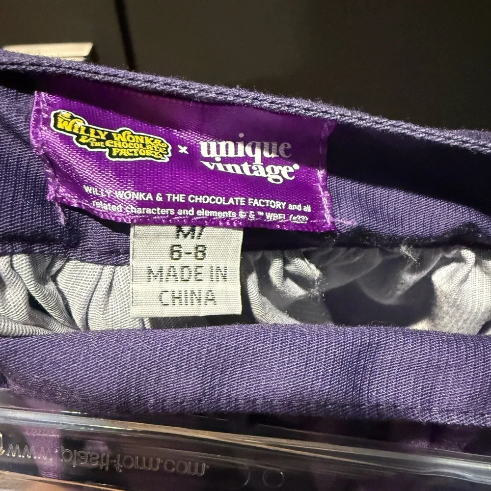 Willy Wonka x Unique Vintage Wonka Chocolate Border Gellar Swing Skirt - M/6-8 - Picture 7 of 7